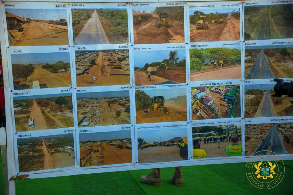 Mahama inspects Jinijini–Sampa road as...