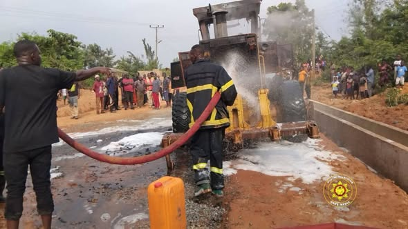GNFS salvages grader from total destruction in Ajumako fire