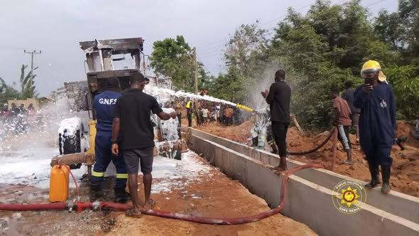 GNFS salvages grader from total destruction in Ajumako fire