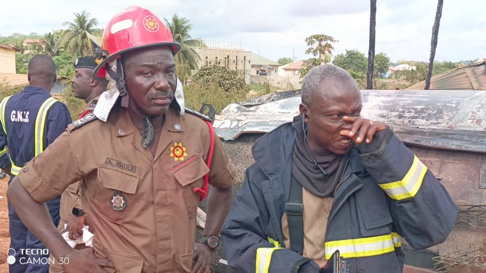 Two fire officers injured as tanker explodes a second time at Potsin Junction