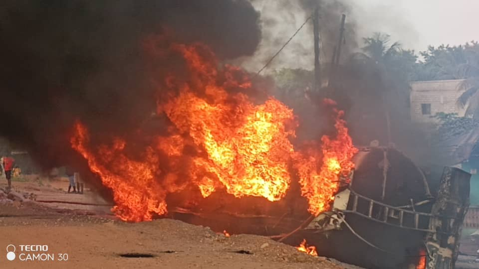 Two fire officers injured as tanker explodes a second time at Potsin Junction