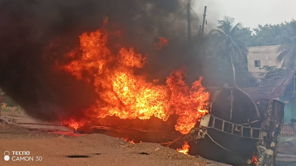 Two fire officers injured as tanker explodes a second time at Potsin Junction