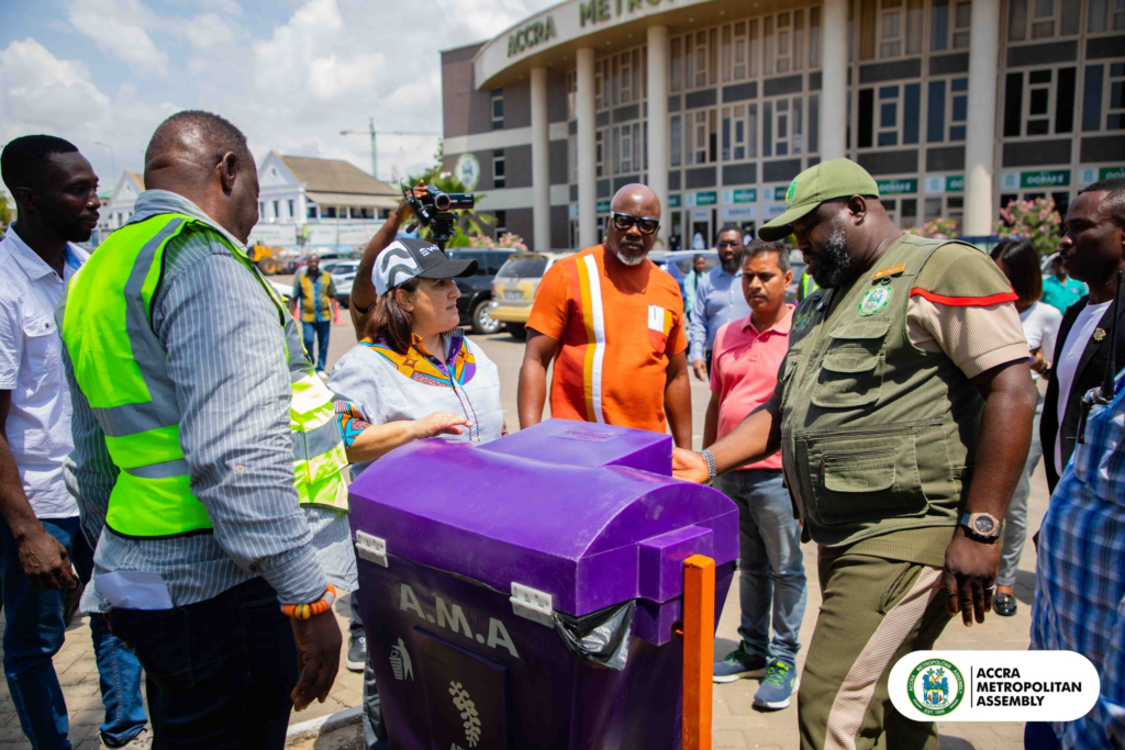 AMA installs new public waste bins in Accra to boost sanitation