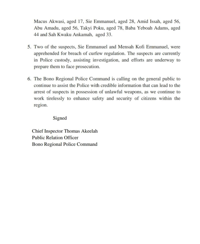 Joint police–military operation in Sampa yields weapons haul, 24 suspects arrested