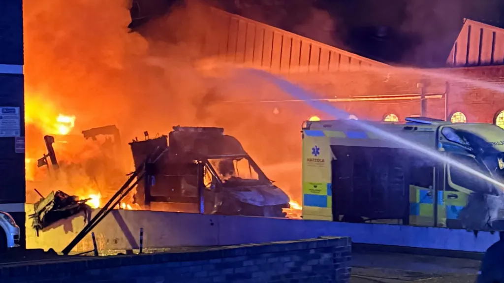 Two men arrested over Jewish charity ambulance arson attacks Two men arrested over Jewish charity ambulance arson attacks