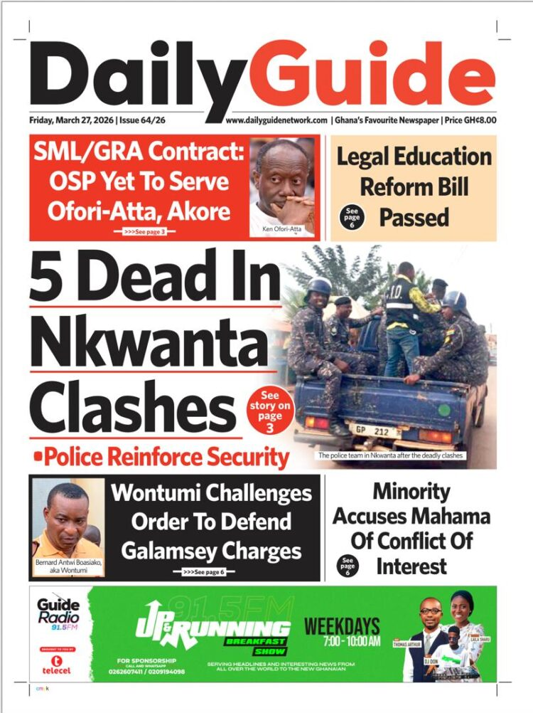 Today's Front pages: Friday, March 27, 2026