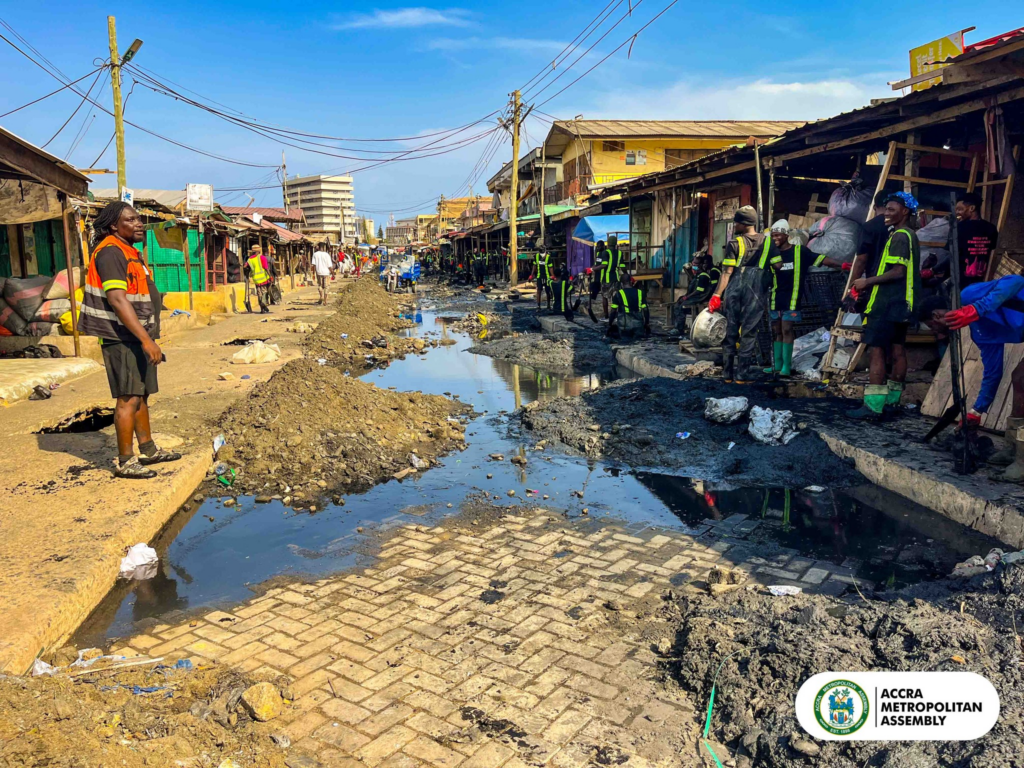 AMA, Or Foundation, KOBA undertake major desilting of the Kantamanto drain to curb flooding