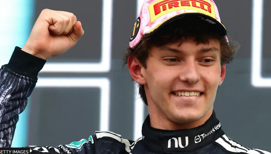 Antonelli wins to become youngest title leader