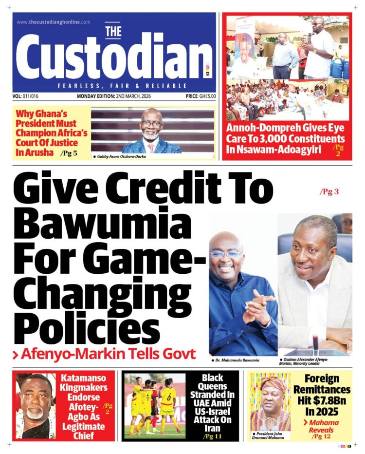 Today's Front pages: Monday, March 2, 2026