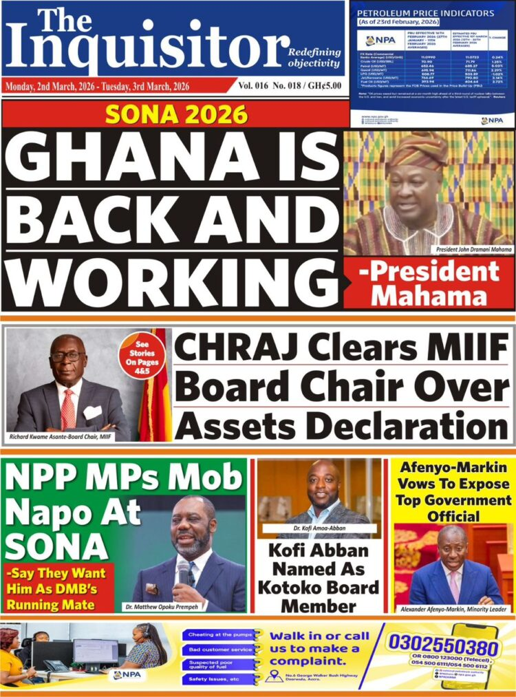 Today's Front pages: Monday, March 2, 2026