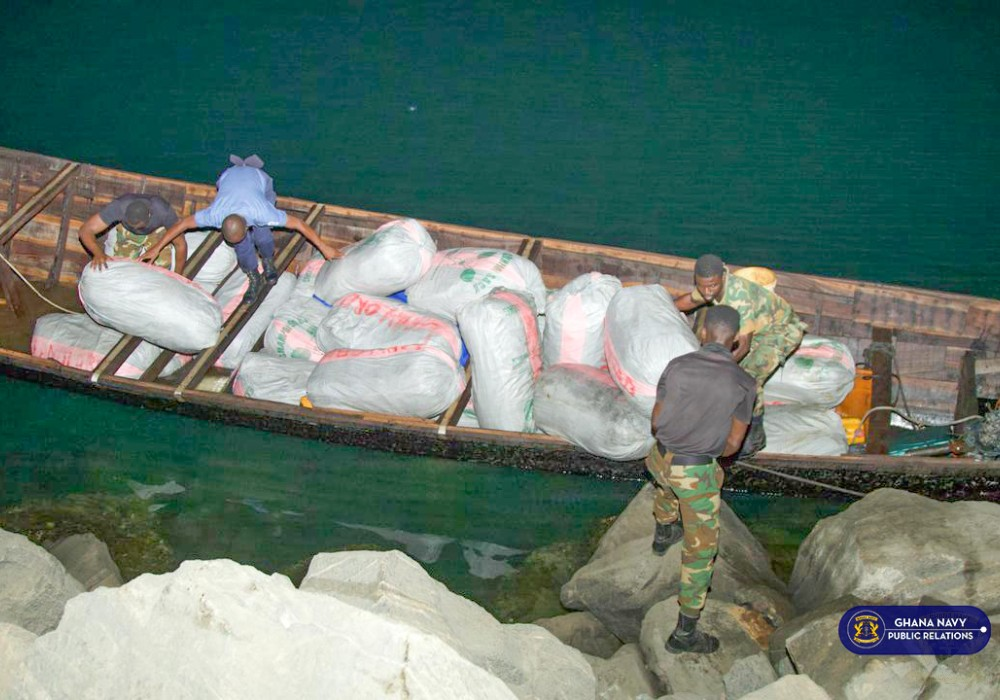 Ghana Navy intercepts 37 sacks of suspected Indian hemp near Sege