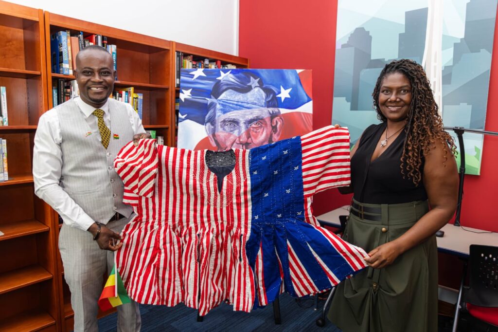 Cultural Diplomacy in Action: Ghanaian youth leaders present symbolic smock to U.S. Chargé d’Affaires