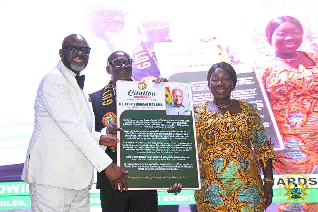 Trade Minister applauds GUTA as a pillar of economic growth; Prez Mahama honoured