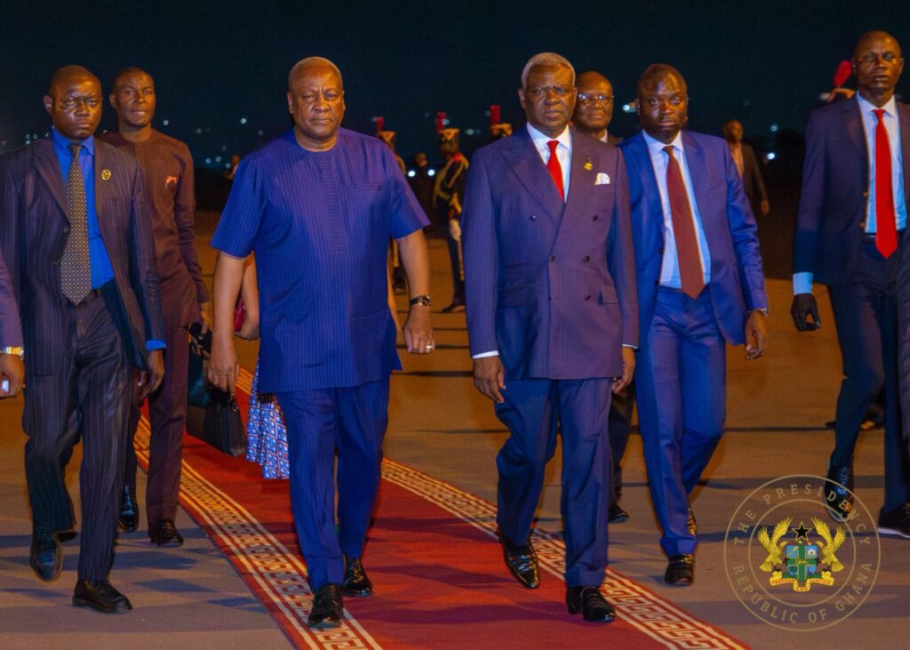 Mahama arrives in Brazzaville for Sassou N’Guesso’s investiture