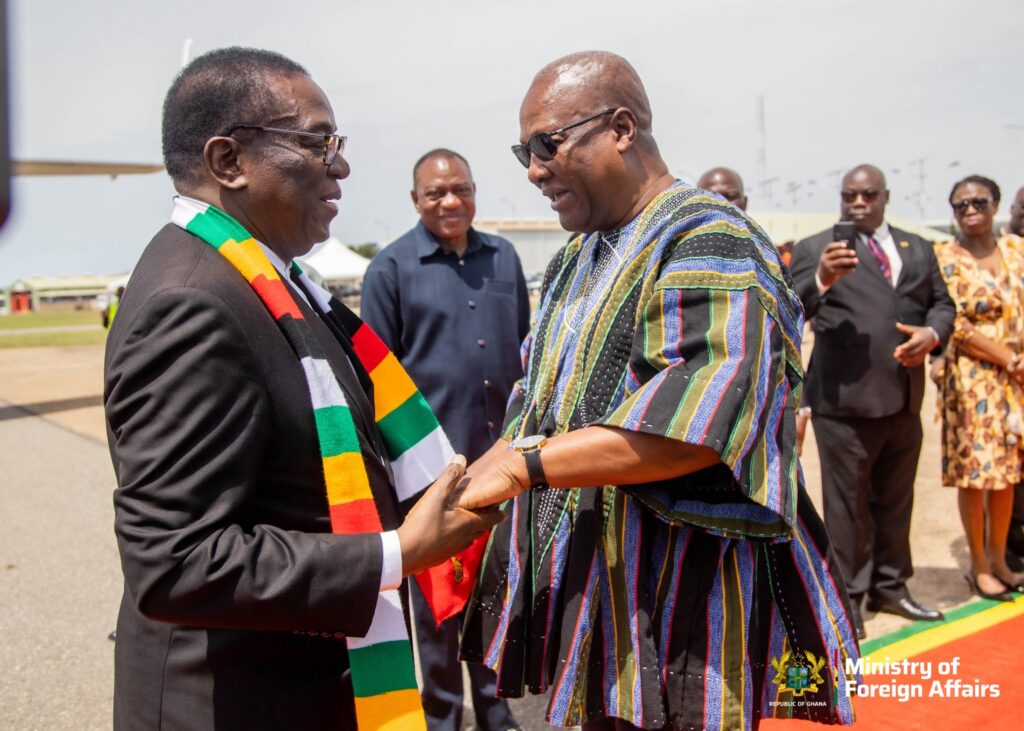Photos: Zimbabwean President Mnangagwa departs Ghana after state visit