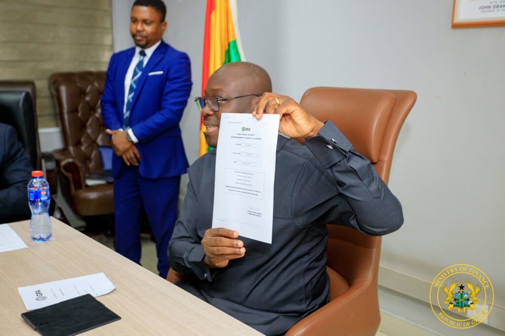 Ato Forson files tax return, showing leadership by example