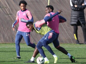 Black Stars and Lyon forward Ernest Nuamah resumes training after year-long absence