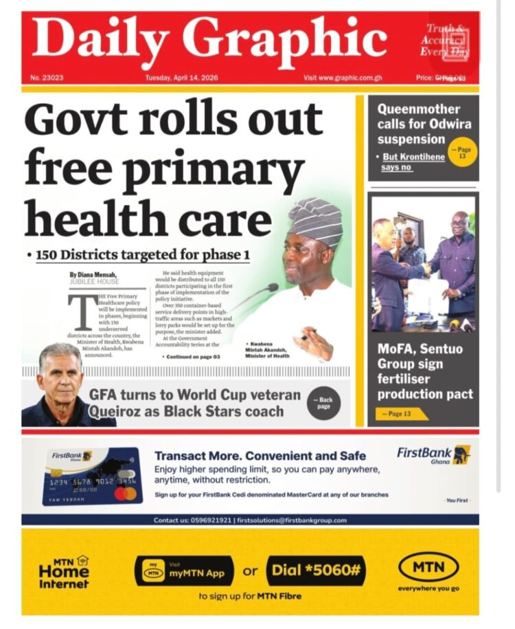 Today’s Front pages: Tuesday, April 14,...