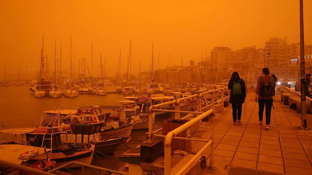 Man dies in storm as Saharan dust shrouds Crete