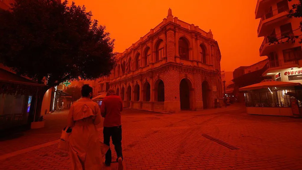 Man dies in storm as Saharan dust shrouds Crete