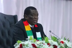 Zimbabwe’s president hits out at Western sanctions, thanks Ghana for support