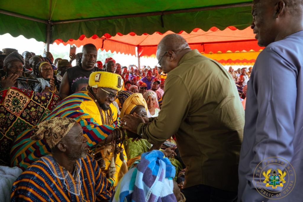 Photos: President Mahama cuts sod for 24-hour economy market in Bimbilla