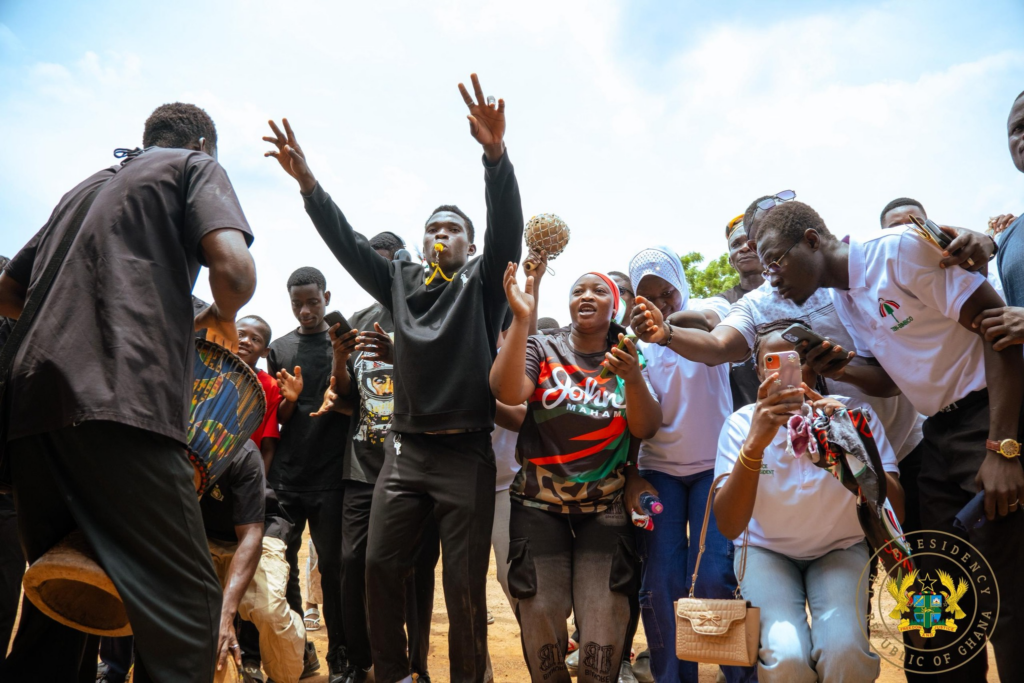 Photos: President Mahama cuts sod for 24-hour economy market in Bimbilla