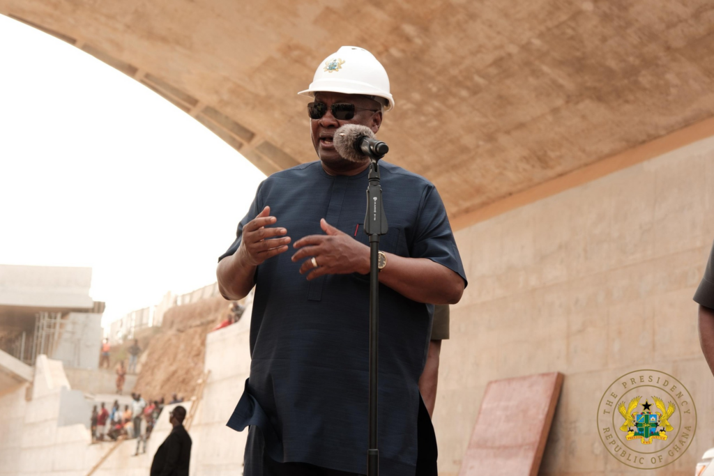 Photos: President Mahama inspects Kasoa–Winneba road as sections near opening