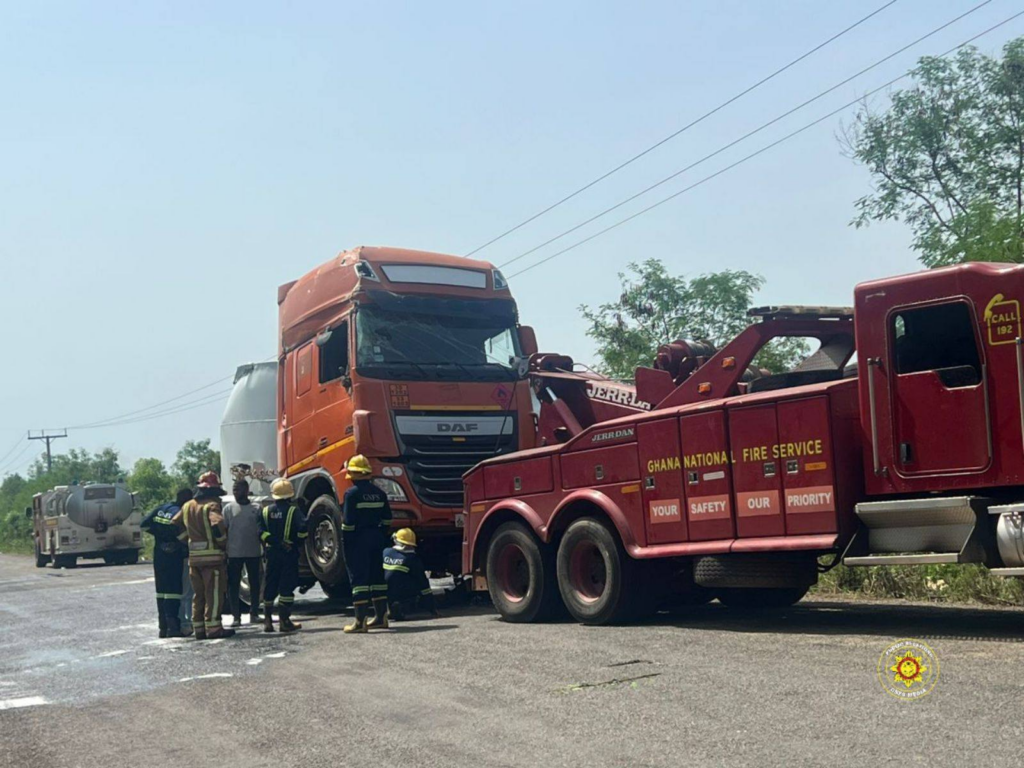 Fuel tanker overturns at Adidome