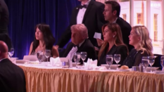 Watch the moment Trump  was rushed from White House Correspondents’ Dinner after suspected gunshots