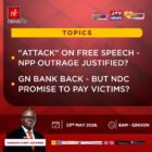 This Saturday on Newsfile: Attack on free speech and return of GN Bank