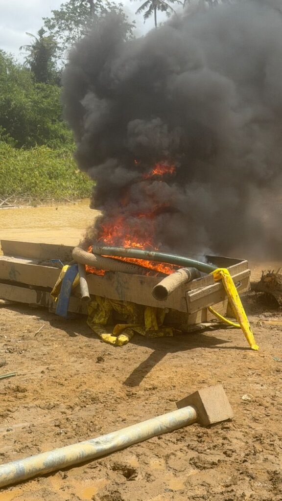 NAIMOS destroys illegal mining equipment...