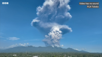 Three dead after volcano erupts on Indonesian island
