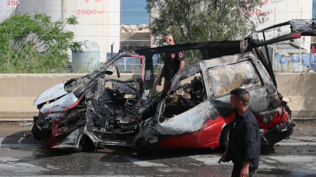 Israeli strikes on cars in southern...