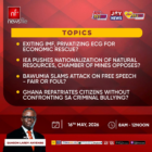 Newsfile to discuss Ghana’s IMF exit, ECG privatisation, attack on free speech, and repatriation of citizens from SA