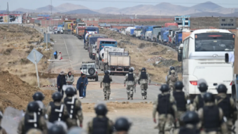 Bolivian minister’s convoy ambushed while overseeing roadblock clearance