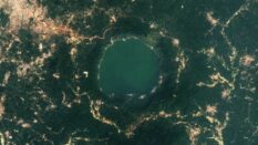 See shimmering new satellite image of Lake Bosomtwe showing gold glitters surrounding it – Earth from space
