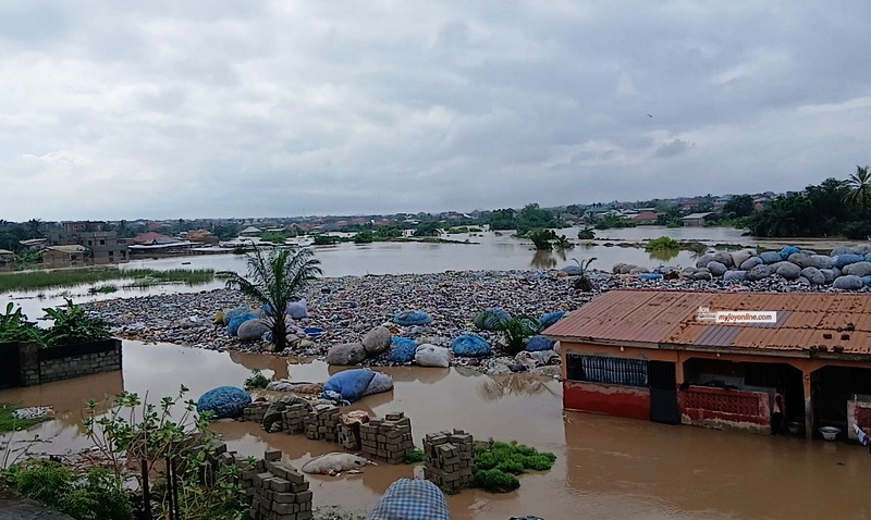 Illegal dumpsite washed into Weija Lake...