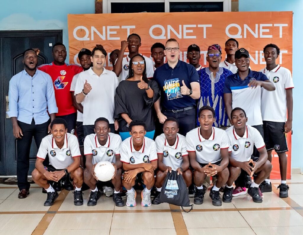QNET donates football equipment to Samuel Inkoom A