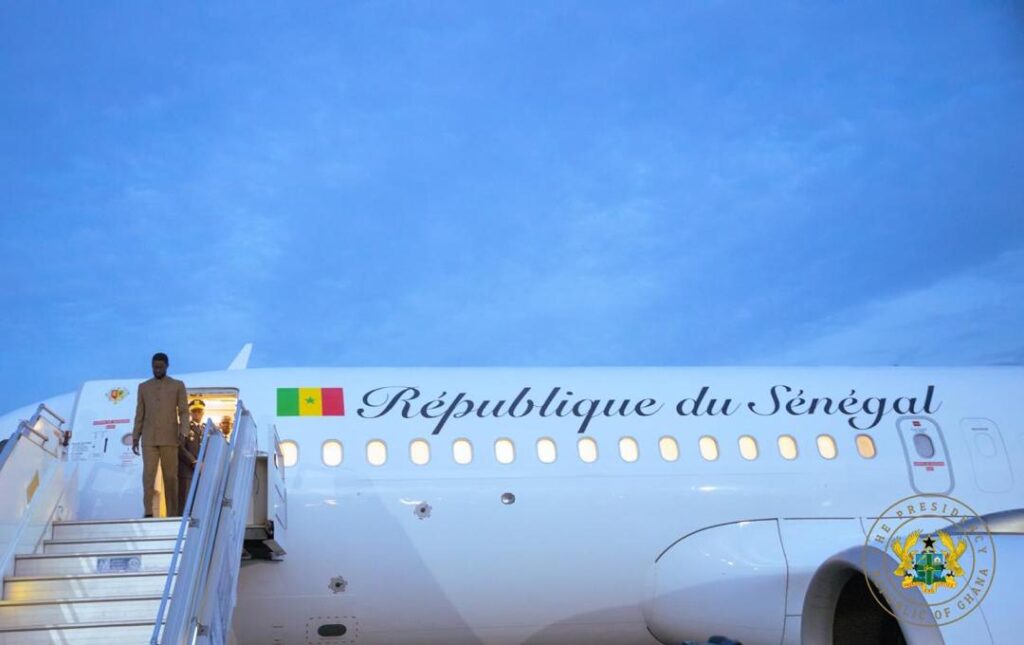 Photos: Senegalese President Bassirou Diomaye Faye arrives in Accra for reparatory justice conference