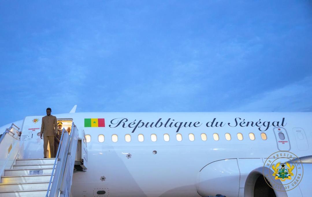 Photos: Senegalese President Bassirou Diomaye Faye arrives in Accra for reparatory justice conference