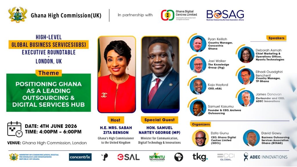 Advancing Ghana’s position in Global Business Services at the Executive Roundtable in London