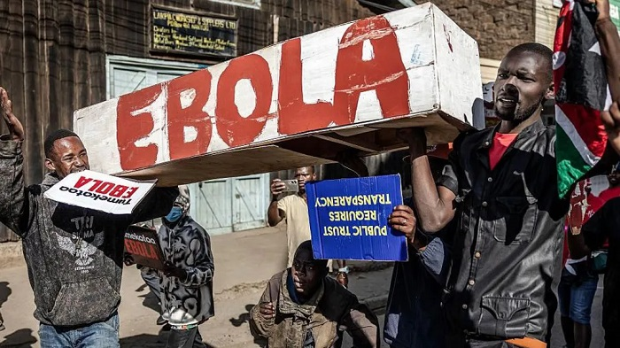 Kenyan police fire tear gas at protest against US Ebola quar