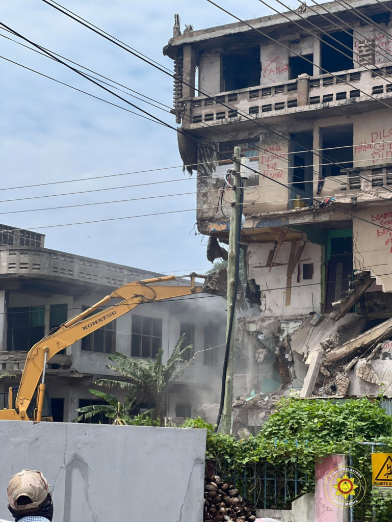 GNFS supports safe demolition of dilapidated four-storey building in Osu