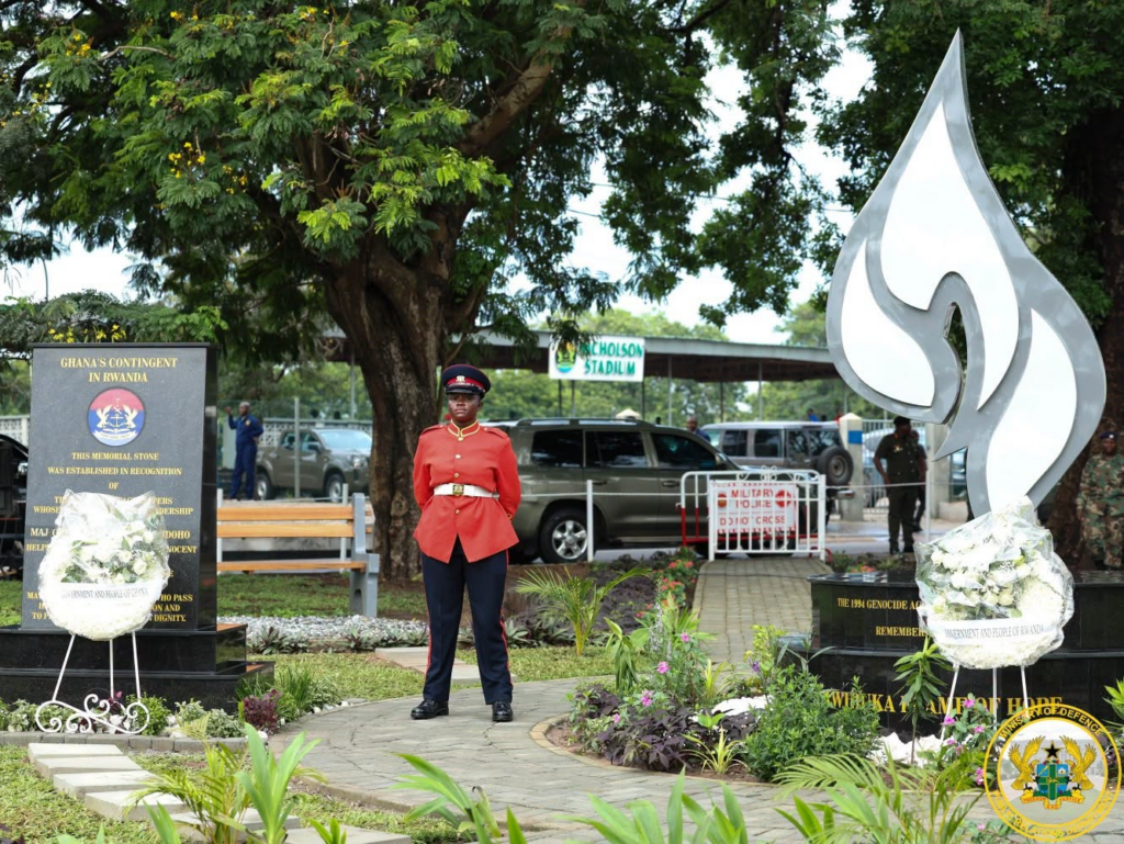 Photos: Ghana, Rwanda mark Kwibuka 32 with wreath-laying ceremony at Burma Camp