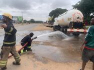 Massive gas leakage reported at Tema Community 7 as firefighters move in