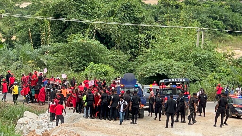 Residents of 4 Bekwai communities protest alleged harmful quarry operations