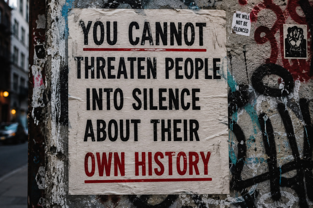 You cannot threaten people into silence...