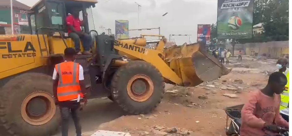 Excavator deployed to clear debris at...