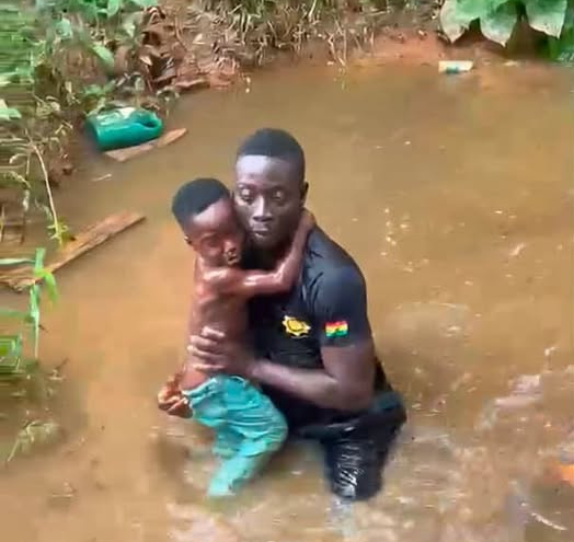 GNFS team rescues three-year-old boy from drowning at Nkawkaw